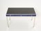 Blue Lacquer and Steel Desk Table with Leather Top by Guy Lefevre for Maison Jansen, 1970s 2