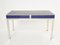 Blue Lacquer and Steel Desk Table with Leather Top by Guy Lefevre for Maison Jansen, 1970s 10