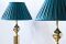 Swedish Brass & Silk Table Lamps from Aneta, 1960s, Set of 2, Image 2