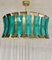 Turquoise Blue and Gold Murano Glass Drum Chandelier, Image 6