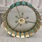 Turquoise Blue and Gold Murano Glass Drum Chandelier 7