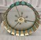 Turquoise Blue and Gold Murano Glass Drum Chandelier, Image 7