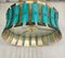 Turquoise Blue and Gold Murano Glass Drum Chandelier, Image 3