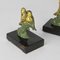 Art Deco Buchstützen mit patinierten Vogelfiguren aus Metall, 2er Set 4