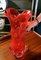 Vaso vintage in vetro di Murano soffiato a mano rosso, Immagine 14