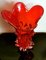 Vaso vintage in vetro di Murano soffiato a mano rosso, Immagine 4