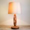 Mid-Century Table Lamp with Handmade Oak Lamp Base, 1960s, Image 1