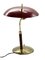 Lampada da tavolo in ottone e pelle di Lumen, Italia, anni '50, Immagine 6