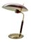 Lampada da tavolo in ottone e pelle di Lumen, Italia, anni '50, Immagine 2