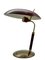 Lampada da tavolo in ottone e pelle di Lumen, Italia, anni '50, Immagine 3