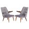 Mid-Century Czech Grey Armchairs, 1950s, Set of 2 1