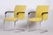 Czech Yellow Bauhaus Armchairs in Chrome and Fabric, 1930s, Set of 2 10