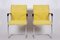Czech Yellow Bauhaus Armchairs in Chrome and Fabric, 1930s, Set of 2 2