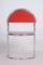 Czech Bauhaus Chair in Red Leather and Steel, 1940s 9