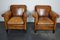 Dutch Cognac Leather Club Chairs, Set of 2 2