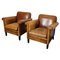 Dutch Cognac Leather Club Chairs, Set of 2 1