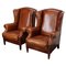 Club chair in pelle color cognac, Olanda, set di 2, Immagine 1