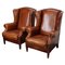 Dutch Cognac Leather Club Chairs, Set of 2 1