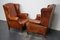 Club chair in pelle color cognac, Olanda, set di 2, Immagine 6