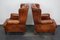 Club chair in pelle color cognac, Olanda, set di 2, Immagine 4