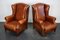 Club chair in pelle color cognac, Olanda, set di 2, Immagine 3