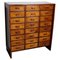 Dutch Industrial Beech and Mahogany Apothecary Cabinet, Mid-20th Century 1