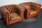 Dutch Cognac Leather Chesterfield Club Chairs, Set of 2 2