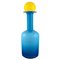 Large Vase and Bottle in Blue Art Glass with Yellow Ball by Otto Brauer for Holmegaard, Image 1