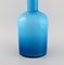 Large Vase and Bottle in Blue Art Glass with Yellow Ball by Otto Brauer for Holmegaard, Image 4