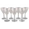 Baccarat White Wine Glasses in Clear Mouth-Blown Crystal Glass, France, Set of 7 1