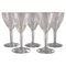 Copas de vino blanco Baccarat de cristal soplado transparente, Francia. Juego de 5, Imagen 1