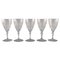 Art Deco Baccarat Red Wine Glasses in Clear Crystal Glass, France, Set of 5 1