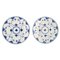 Blue Fluted Full Lace Plates in Openwork Porcelain from Royal Copenhagen, Set of 2 1