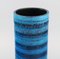 Large Cylindrical Vase in Rimini-Blue Glazed Ceramics by Aldo Londi for Bitossi, Image 3