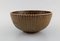 Bowl in Glazed Ceramics with Grooved Body by Arne Bang, Denmark 2