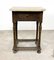 Small Antique Oak Hall Table with Stone Top 1