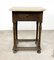 Small Antique Oak Hall Table with Stone Top, Image 1