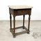 Small Antique Oak Hall Table with Stone Top 6