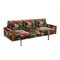 Vintage Italian Sofa in Velvet, Wood & Chromed Metal 1
