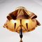 Floor Lamp in Stained Wood, Brass & Fabric, Italy, 1950s 3