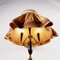 Floor Lamp in Stained Wood, Brass & Fabric, Italy, 1950s, Image 3