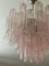 Pink Murano Glass Tubular Chandelier in Medium Size 4