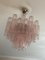 Pink Murano Glass Tubular Chandelier in Medium Size 7