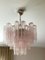 Lámpara de araña tubular de cristal de Murano rosa de tamaño mediano, Imagen 9