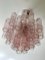 Lámpara de araña tubular de cristal de Murano rosa de tamaño mediano, Imagen 10
