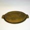 Large Swedish Oval Brass Plate Tray with Handles, 1930s 7