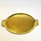 Large Swedish Oval Brass Plate Tray with Handles, 1930s 6