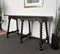 Antique French Console Side Table in Carved Oak, Beveled Top & Barley Twist Legs 4