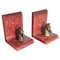 Vintage Italian Leather and Brass Horse Head Bookends, Set of 2 1