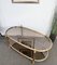 Italian Hollywood Regency Brass and Glass Oval Center Coffee Table by Milo Baughman, 1970s, Image 7